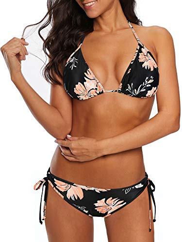 Image of Century Star Women Cute String Triangle Bikini Sets - Swimsuits Two-Piece Tie Side Adjustable Ties Halter Bathing Suit