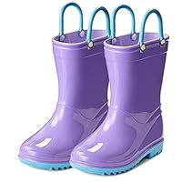 Puddle Play PVC Waterproof Rainboots - Purple Lavender and Light Blue - Easy-on Size 4 Toddler