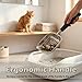 Vitisyao Heavy-Duty Metal Cat Litter Scoop with Holder, Aluminum Cats Litter Scooper Captures All Clumps, Kitty Metal Scooper and Holder (White)