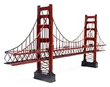 ALDEPO Sculpture Tabletop Decor Retro Metal Building Model Fashion Golden Gate Bridge 3D Metal Model Kit Sculpture, Souvenir Statues,Tabletop Decoration