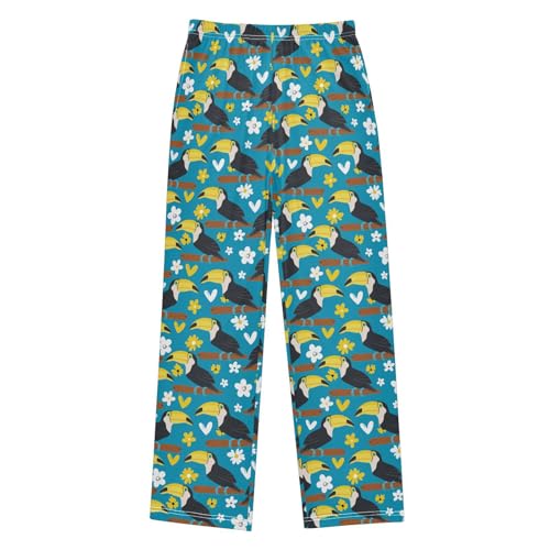 Toucan Bird Boys Long Pants Soft Trousers Elastic Waist Kids Lounge Bottoms with Pockets S-XL