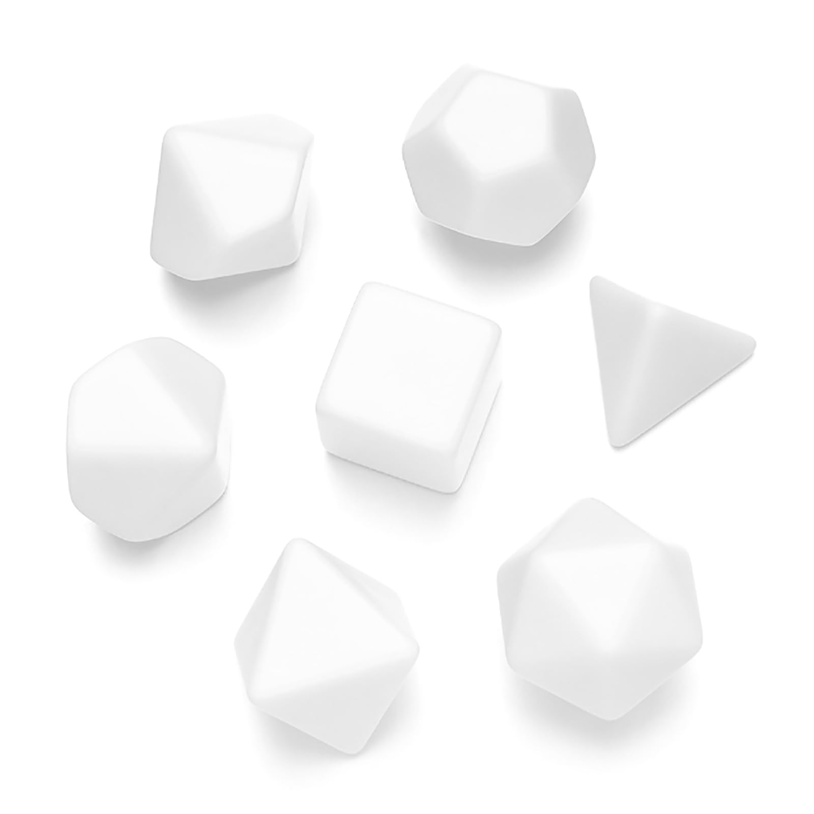 7Pcs/pack D4 D12 D20 Blank Dices Colorful Plastic Polyhedral Party Family Game Educational Toy Entertainment Engravable Gamings DIY Set