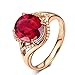 Daesar Anello Donna Fidanzamento Oro Rosa 18K 3ct Tormalina Rossa Ovale Anello Diamante Bianco Anello Promessa di Matrimonio Oro Rosa Misura 15