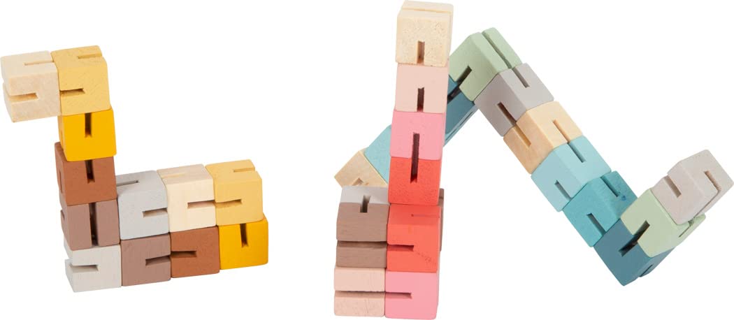 Small Foot Display Knobelspiel Magische Schlange aus Holz, 24er Set Biegeschlangen für Kinder ab 12 Monaten, 12345