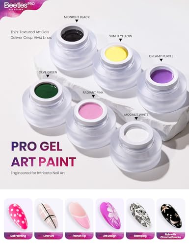 Image of Beetles PRO Gel Polish Set - Poetry of Garden, 15ml Full Size Neon Bright Summer Gel Polish 18 Colors Salon Nails Kit with Base Coat Glossy & Matte Top Coats, 6 Painting Gel UV Nail Lamp Cure Needed