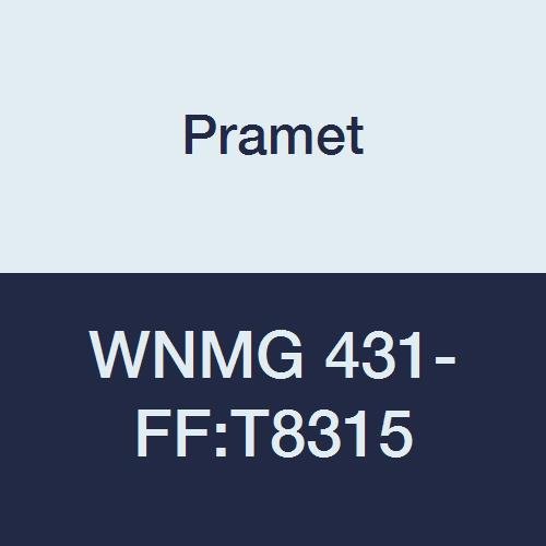 WNMG 431-FF:T8315 Carbide Indexable Turning Insert, 0.016" Radius, Negative, Finishing, 1/2" I.C., 3/16" Thick, PVD, 80 Degree Trigon, Multi-Material (P15,M15,K15), Gold (Pack of 10)