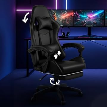 Cadeira Escritório Gamer Reclinável Ergonômica Profissional (Preto)