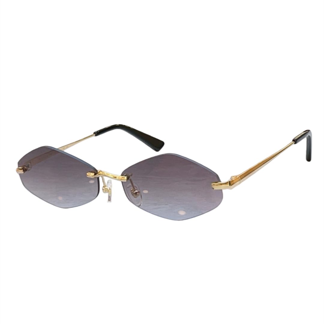 Occhiali da sole da donna, piccoli, retrò, senza montatura, leopardo, moda Uv400