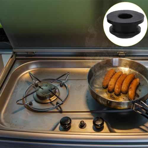 MHMondawn 24Stück Topfträgergummis,Gummifüße,Rostgummifüe,Kompatible Rostgummifüße für Topfstützen mit 5mm Stäben von,Smev und Thetford Wohnmobilöfen Zubehör-Schwarz
