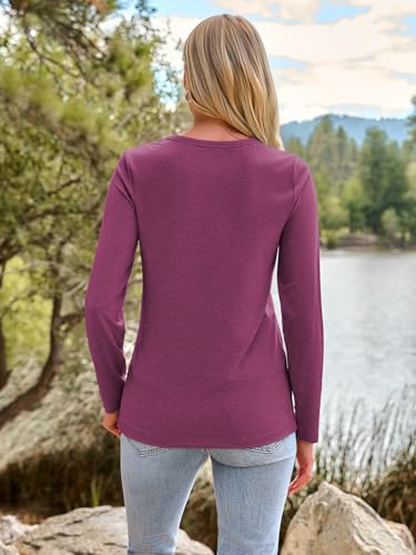 Image of AUTOMET Women's Long Sleeve Crewneck Shirts Casual Basic Tops