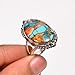 Spiny Oyster Turquoise Gemstone 925 Sterling Silver Handmade Statement Stacking Ring Jewelry Gift for Wife Girlfriend Mom Sister Daughter (8.5)