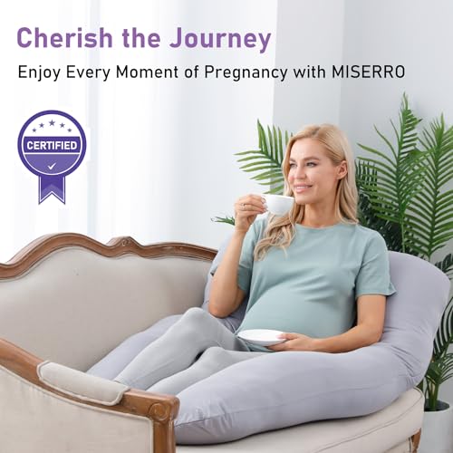 Miserro MP-BB Pregnancy Pillows For Sleeping Cooling, Bamboo Rayon Cotton Blend Pregnancy Pillow, Soft Full Body Maternity Pillow thumb #4