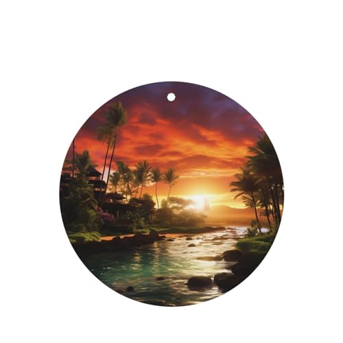 Image of Car Air Fresheners 4 Pcs, Mysterious Tropical Style Funny Hanging Car Air Fresheners Cute Long Lasting Scented Mirror Hanging Decoration Ornaments Gift Interior Decor Accessories For Men Women