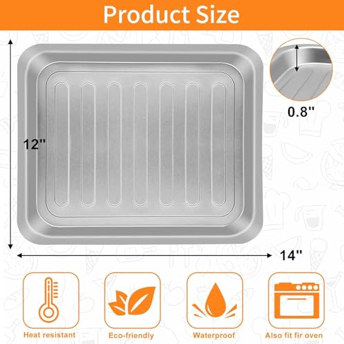 Image of ZuKaYeHome Air Fryer Grill Plate for Emeril Lagasse Dual Zone 360 Air Fryer Oven 25 QT Extra Large, 14''x12'' Stainless Steel Air Fryer Tray Accessories Grill Pan Crisper Plate Replacement Parts Rack