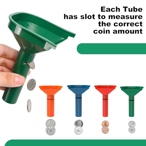 Image of LLIKED Coin Sorter Tray & Tube Set - 4 Trays + 4 Tubes + 100 Wrappers