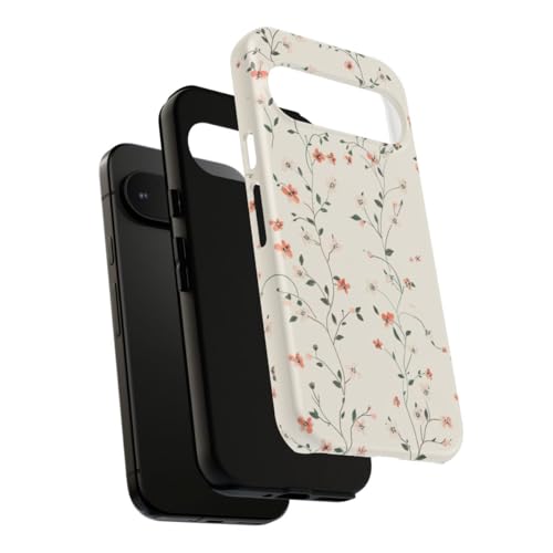 Coque rigide Pixel 9 Pro mate motif floral design premium
