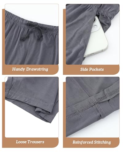 Image of Chicingyou 4 Pcs Men's Pajama Pants Lightweight Long Silky Lounge Bottoms Soft Sleep Modal Pj Pants with Pockets Drawstring