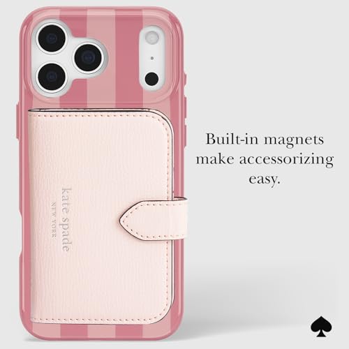 Image of kate spade new york iPhone 17 Pro Max Case - Compatible with MagSafe - Designer Phone Case - Stripe Rose Coral