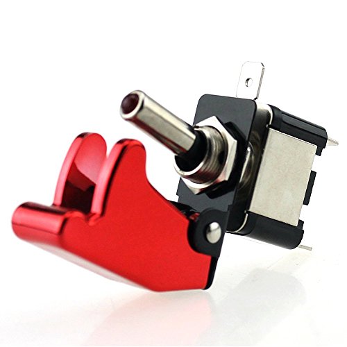 GZCRDZ Mini interruptor de palanca SPST de luz LED roja Cover