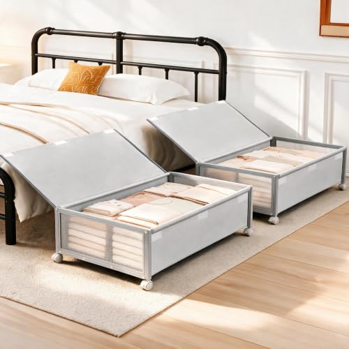 Image of Fokyfok 2Pack Under Bed Storage Containers,10 inch Height,31 inch Long