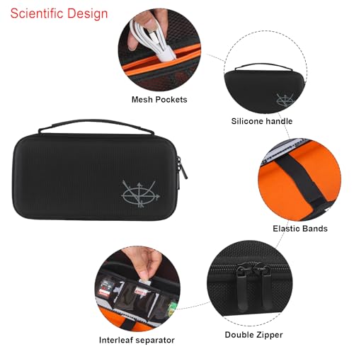 Elonbo Tragetasche für Texas Instruments TI-Nspire CX II CAS/CX II/CX/CX CAS Farbgrafikrechner, zusätzliche Reißverschlusstasche passt zum Ladekabel, Ladegerät, Handbuch, schwarz
