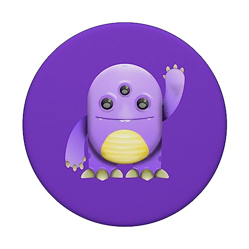 Cute Purple Monster Pop Socket Halloween Cute Halloween PopSockets Swappable PopGrip, Black - Image 3