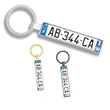 Porte-clé Plaque d’Immatriculation Personnalisée – Numéro & Texte au Choix | Cadeau Voiture Original Homme Femme – Impression UV Brillante – Idée Cadeau Noël.(Pays de la Loire)