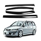 Fits for Mazda5 2011 2012 2013 2014 2015 Smoke Window Visor Set - Sun, Rain, and Vent Protection, 4-Pieces Tape-On Window Deflector Guard Kit