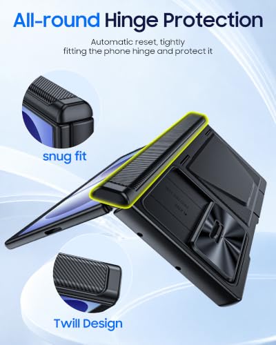 Image of for Samsung Galaxy Z Fold 8 Ultra Case Wallet & HD Screen Protector | Card Holder RFID Blocking, Slide Lens Cover, Hinge Protection, Shockproof Phone Cover for Z Fold 8 Ultra (Black)