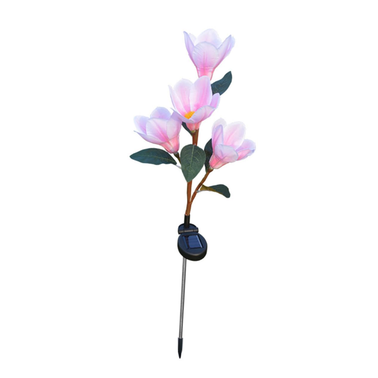 balacoo Decorative Solar-Powered Magnolia Lanterns Led Flower Lights Waterproof for Garden Balcony and Yard