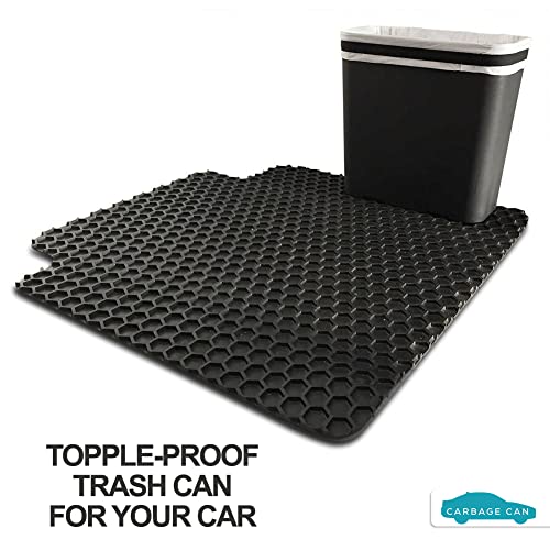 Carbage Can Premium Car Trash Can W/Floor Mat Clip And Bag Securement Band - Black #TOP5