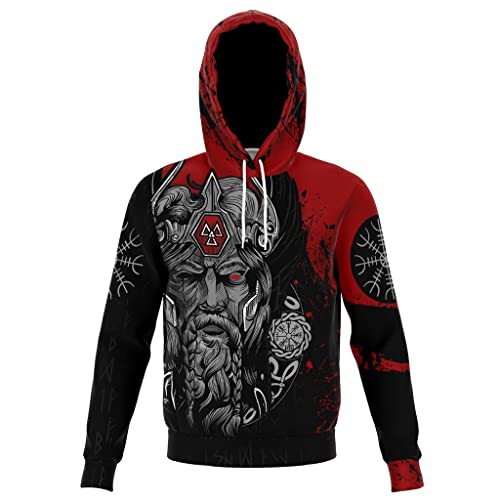 Pullover à capuche homme impression 3D celtique aux finitions de tatouage mythologique