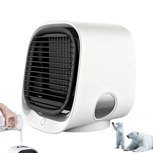Airabreeze Portable Air Cooling Fan Air Cooling Fan with Water Tank and LED Night Light Rapid Cooling and Humidifying (white)