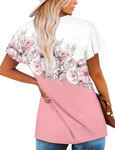 Bette Boutik Dressy Summer Tops Plus Size Beach Wear Plus Size Tunics For Women 3X Whitepink Xx-Large thumb #4