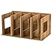 Odoukey Rack de Livres en Bois, Rangement en Bois rackwooden CD Rack de Bureau de berline de bilans étagère de Rangement de Livres 4 Sections DIY DVD Organisateur Cerise Bois