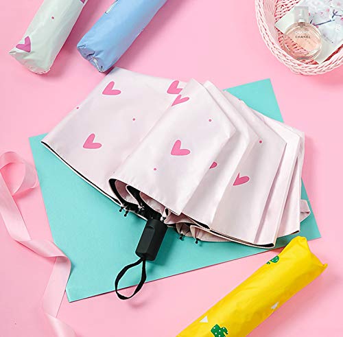 Image of House of Quirk 3-Fold Travel Umbrella - Auto Open /Close Ultra Light and Small Mini Umbrella with Carrying Pouch