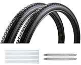 Wheelchair Rear Wheel Solid Tires (Pair) 24x1 3/8' PU Non Pneumatic Tires, Suitable for Manual Wheelchair Tire Replacement (24x1 3/8' Black).