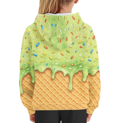Image of Coloranimal Unisex Girls and Boys Long Sleeve Hoodies Hoody Athletic Pullover Sweatshirts Tops Age 6-16year