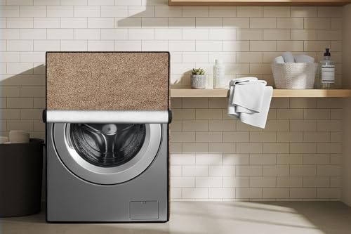 Image of Stylista Waterproof Front Load Washing Machine Cover Compatible for Haier 8 kg, Sand Pattern Brown