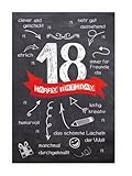 KE   Glückwunsch Karte zum 18. Geburtstag, mit Umschlag, DIN B6, Glückwunschkarte zur Volljährigkeit, Geburtstagskarte, Motiv: Allgemein