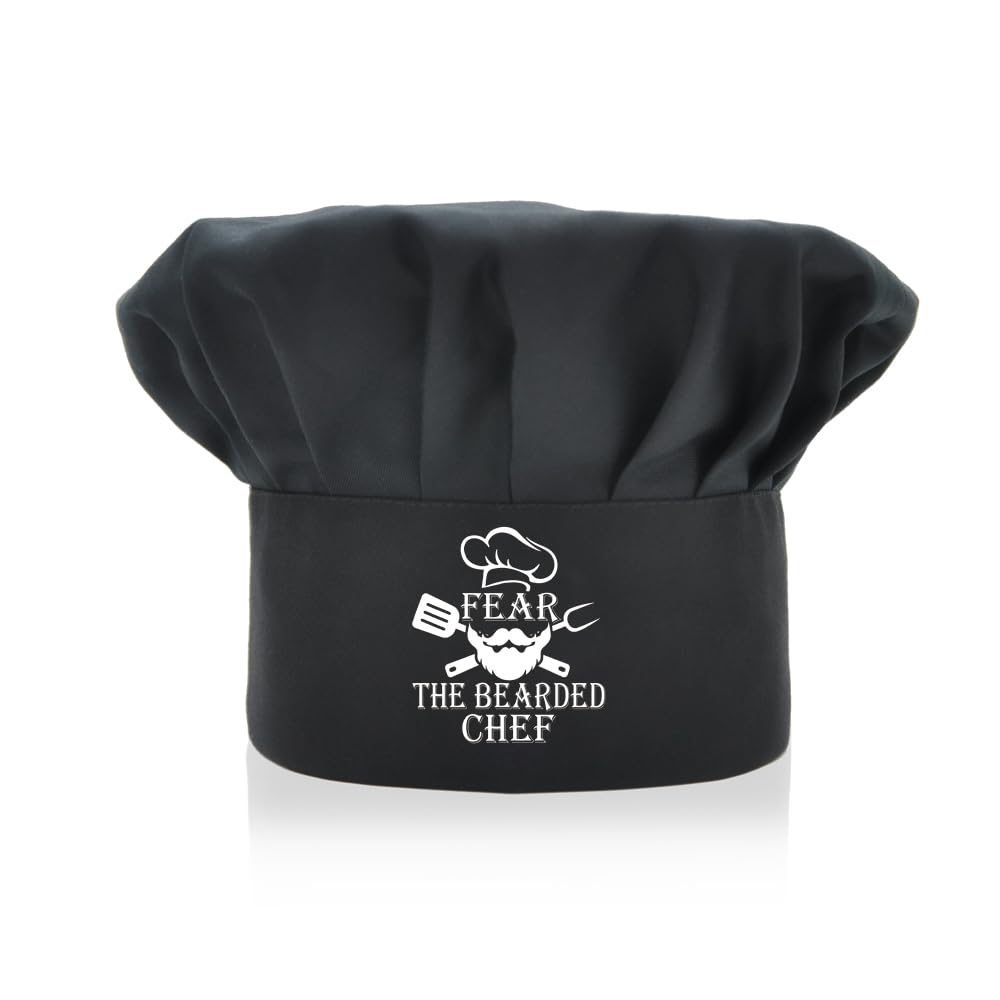 ZBBFSCSB The Bearded Chef Funny Chef Hat, Funny BBQ Cooking Chef Hat for Men, Christmas Father's Day Birthday Gift for Husband Dad Grandpa Brother