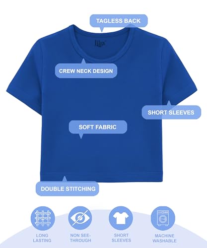 Lilax Girls Short Sleeve Crewneck Crop Top Tee3