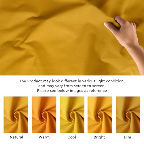 Image of Encasa XO Mercerised Cotton Canvas Fabric, 100x150 cm Wide | Sold by The Metre, Cut to Length | Fabric for Cushions, Sofa Covers, Light Upholstery, Embroidery, Dress Material, Mango