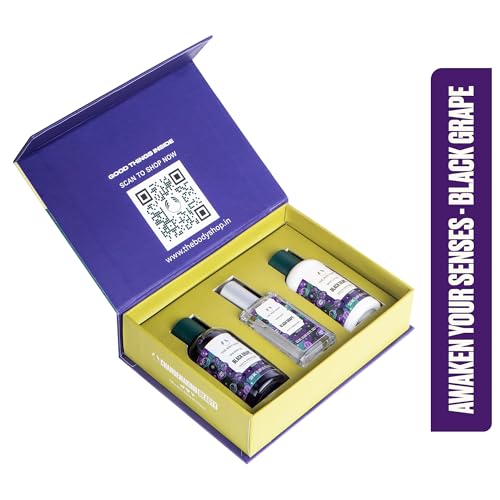 Image of The Body Shop Black Grape Shower Gel, Body Lotion & Body Mist Gift Set