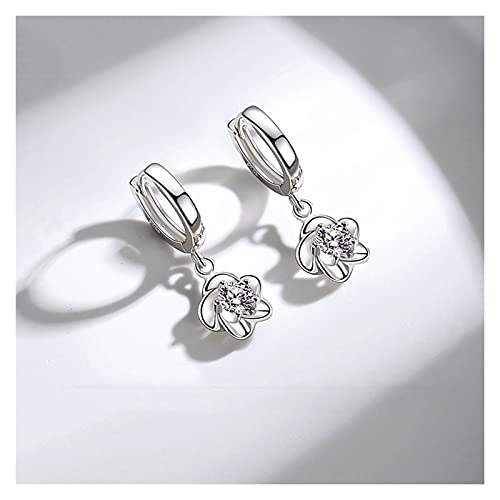 Boucles d'oreilles de tempérament HHRLCHX longues en fleurs de cristal