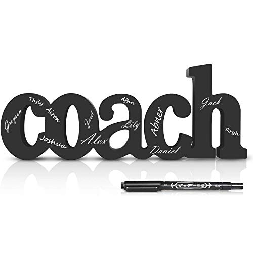 Coach Wood Word with Pen, Personalized Coach Gift Wood Words, Ready to Autograph