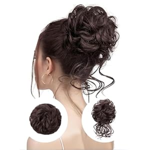 Messy Bun Hair Piece Scrunchie Extension Tousled Updo Hair Bun Ponytail Hair Hairpieces Synthetic Chignon for Women 2PC