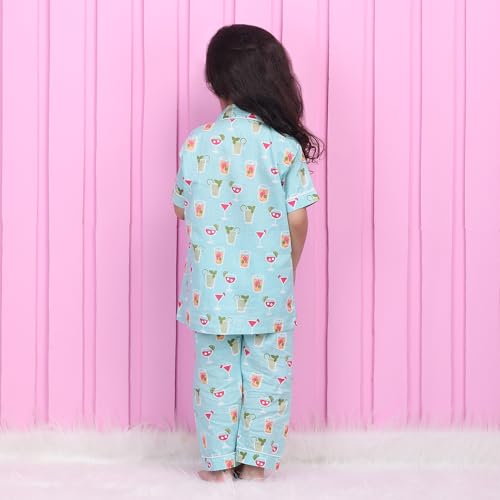 Image of POLKA TOTS 100% Pure Cotton Half Sleeve Night Suit for Kids, Girls & Boys | Cotton Pyjama Set | Unisex Night Dress for Children | Night Suit for Girls |Sleepwear for Kids | Winter Night Dress for Boys