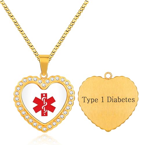 Zircobic Type 1 Diabetes Alert Necklace – Custom Medical ID Pendant
