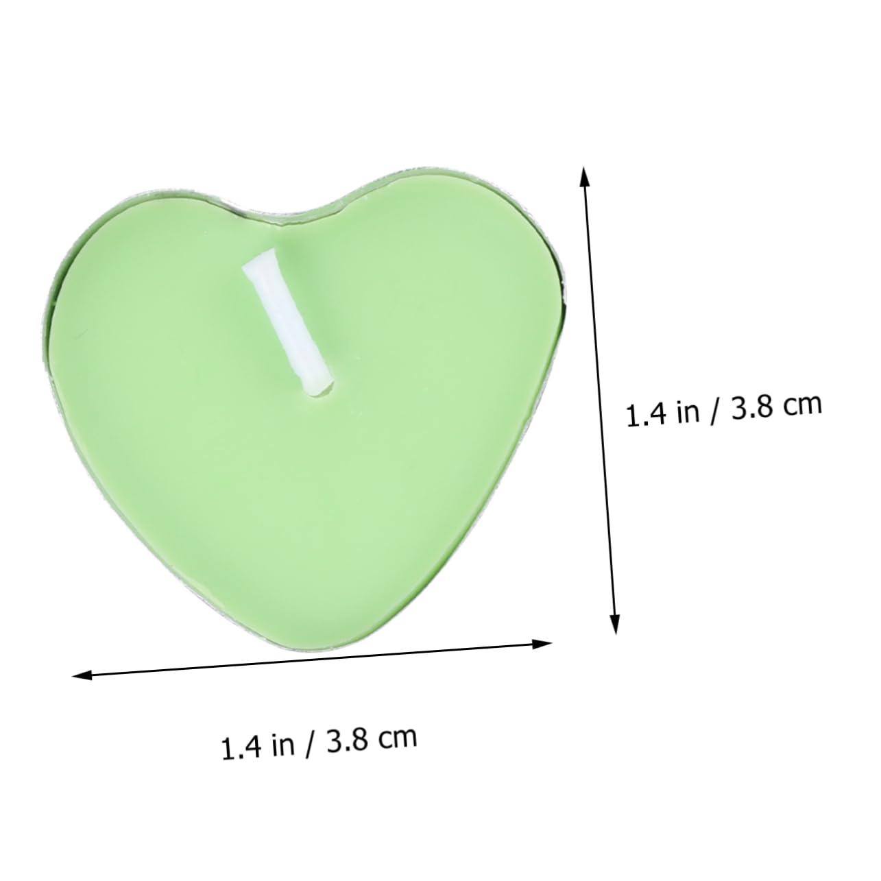 100 Pezzi Candele a Forma di Cuore Verdi senza Fumo senza Odore in Paraffina per Decorazione Romantica Matrimonio e Festa